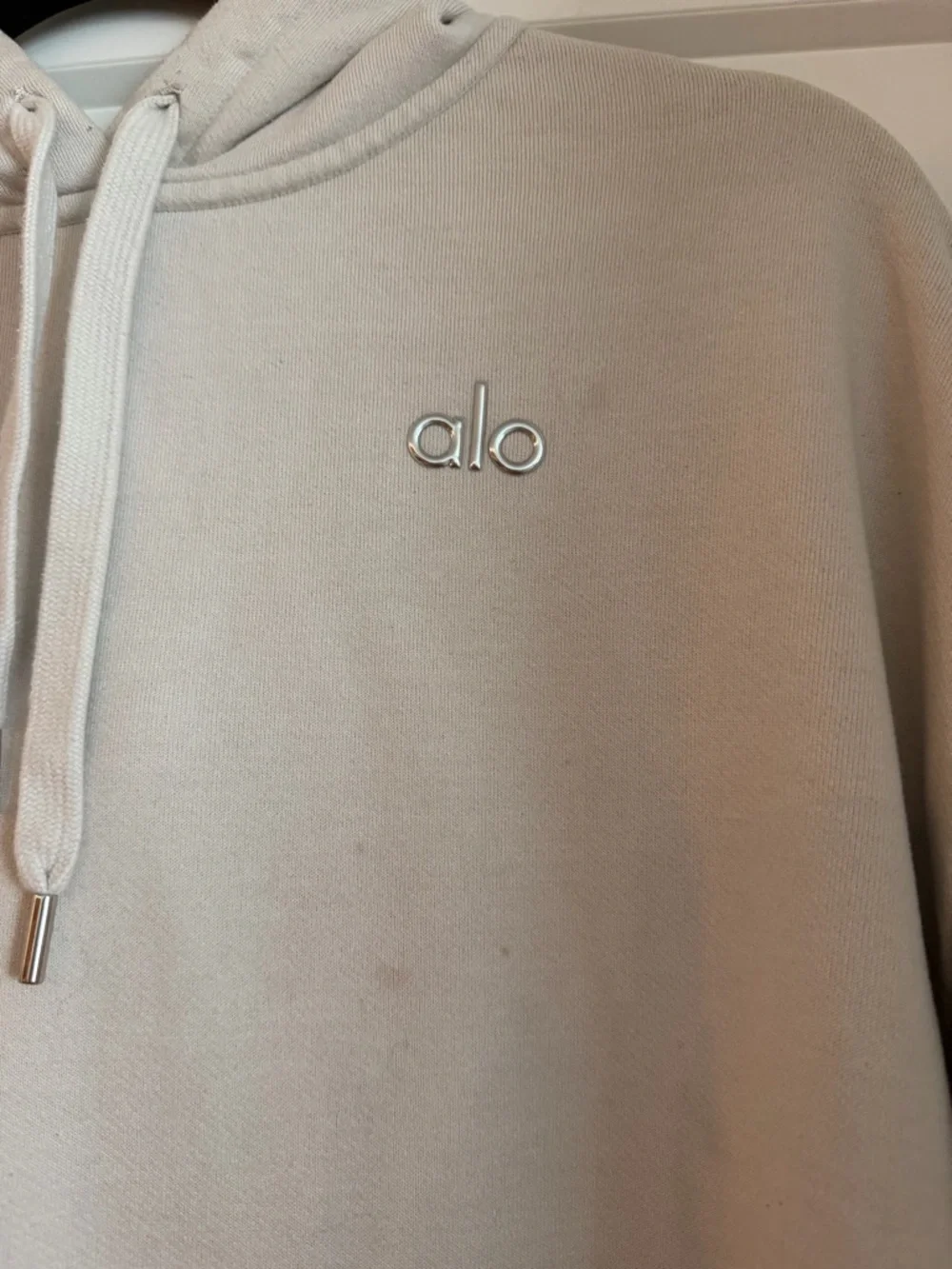 Alo Accolade Hoodie, Bone, Size M - Picture 5 of 5